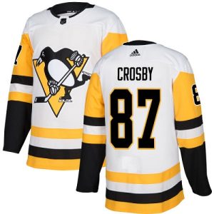 Män NHL Pittsburgh Penguins Tröja Sidney Crosby #87 Authentic Vit Borta